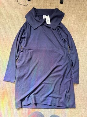 CAbi Black and Cobalt Round Up Dress medium